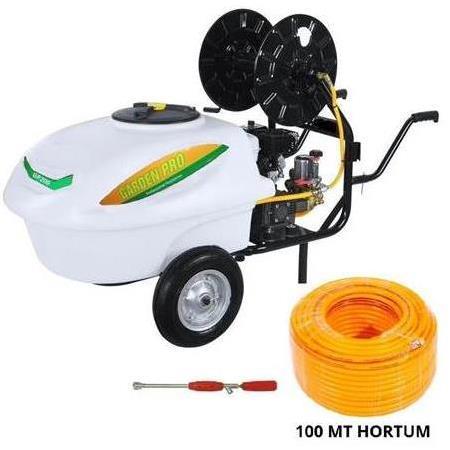 Gardenpro Benzinli Basınçlı İlaçlama Makinası 200 Lt + 100 mt İlaçlama Hortumu