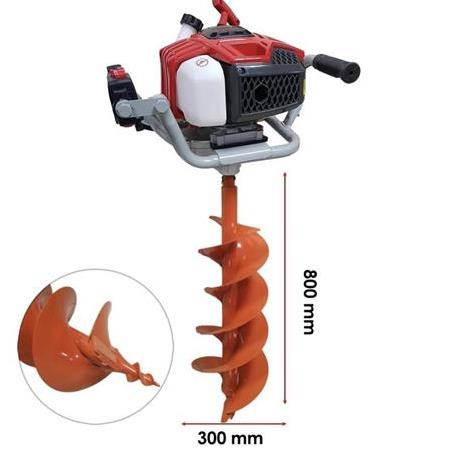 Tomking EA52P Çift Helezonlu Toprak Burgu Makinası 300 mm