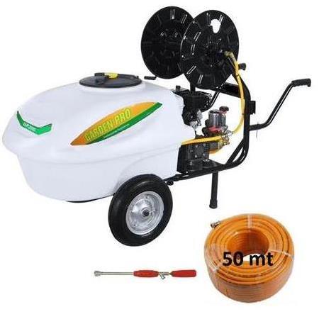Gardenpro Benzinli Basınçlı İlaçlama Makinası 200 Lt + 50 mt İlaçlama Hortumu